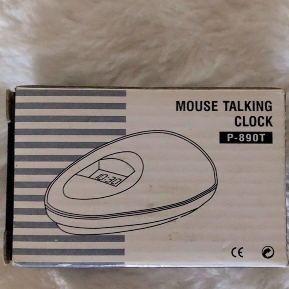 Computer Mouse Talking Clock P-890T with CR 2032 Battery NWOT